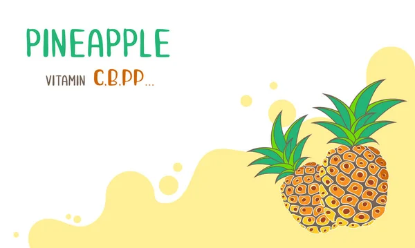 Güzel bir arka planda vitaminleri gösteren bir çift ananas..