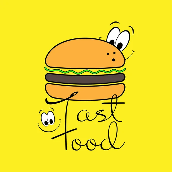 Gülen komik renk fast food ikonu.