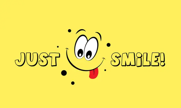 黄色の背景ベクトルの笑顔のロゴ — ストックベクタ