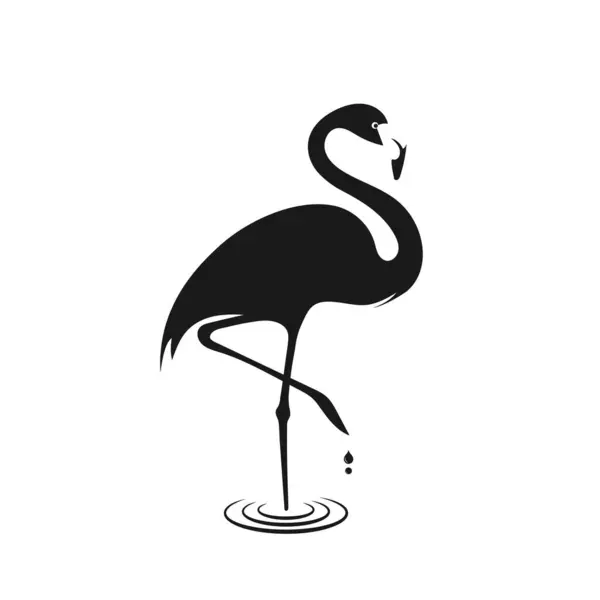 Flamingo düz simgesi. vektör illüstrasyonu