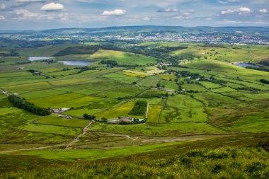 Pendle Hill, Lancashire Tepesi Tepeden manzara.
