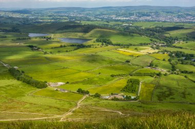 Pendle Hill, Lancashire Tepesi Tepeden manzara.