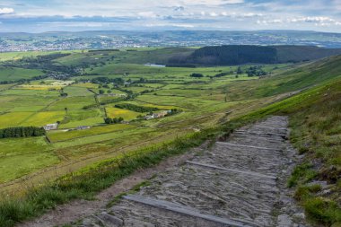 Pendle Hill, Lancashire Tepesi Tepeden manzara.