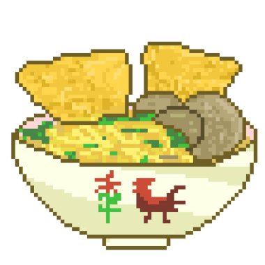 Endonezya mutfağı bakso piksel sanatı