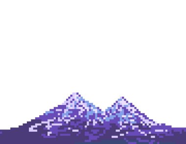 karlı mavi mpountain piksel sanatı