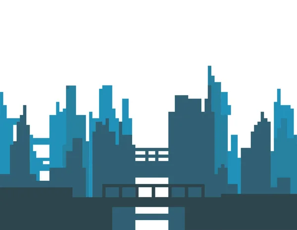Helder Stadsgezicht Nachts Pixel Illustratie — Stockfoto