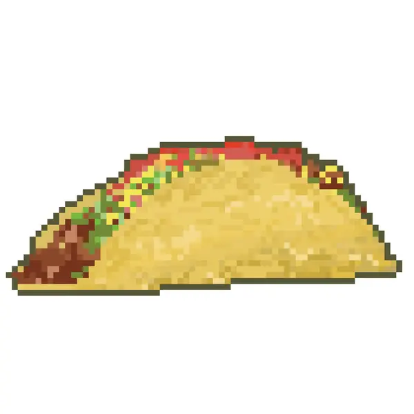 Mexican Spicy Taco Pixel Art — Stock Photo, Image