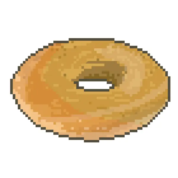 甜甜圈百吉饼像素艺术图解 — 图库照片