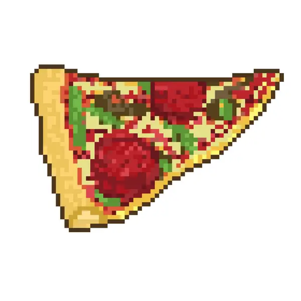 Olasz Pizza Szelet Pixel Art — Stock Fotó