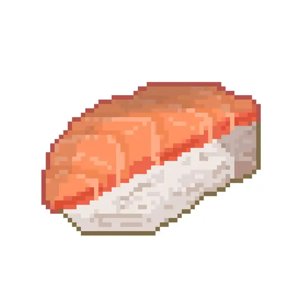 Japán Sushi Tonhal Pixel Művészet — Stock Fotó