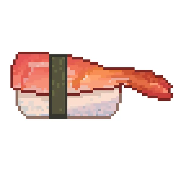 Japonské Sushi Krevety Pixel Umění — Stock fotografie