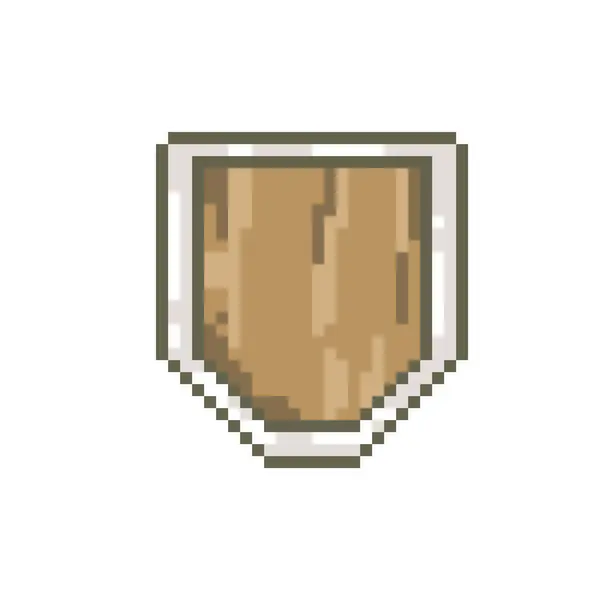 metal wood shield equipment pixel illustration