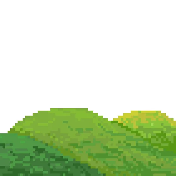 Groene Mooie Heuvel Pixel Illustratie — Stockfoto