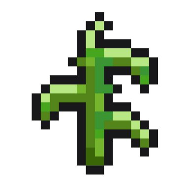 pikselleştirilmiş yeşil yeşillik filizlenir yaprak piksel sanat oyunu öğeleri doğa