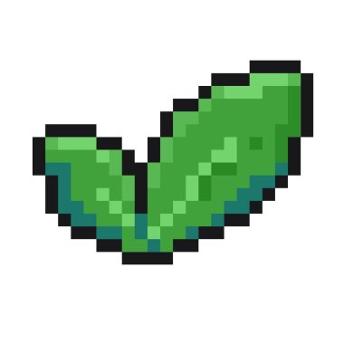 pikselleştirilmiş yeşil yeşillik filizlenir yaprak piksel sanat oyunu öğeleri doğa
