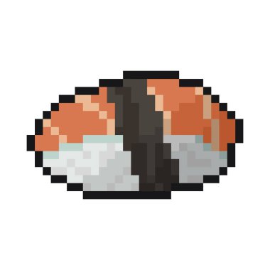Dinamik dijital projeler ve tasarımlar için sushi piksel sanatı.