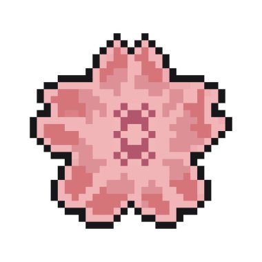 dinamik dijital projeler ve tasarımlar için sakura yaprağı piksel sanatı. 