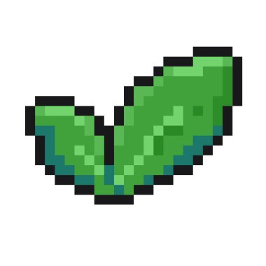 pikselleştirilmiş yeşil yeşillik filizlenir yaprak piksel sanat oyunu öğeleri doğa