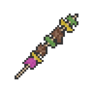 Dinamik dijital projeler ve tasarımlar için barbekü pikseli sanatı.