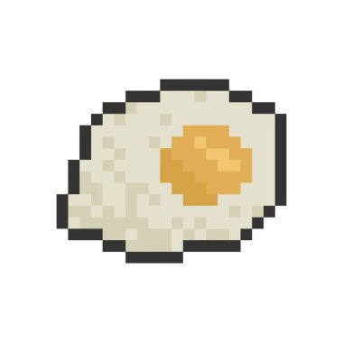 Dinamik dijital projeler ve tasarımlar için kızarmış yumurta pikseli sanatı.