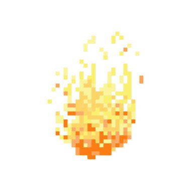 Dizaynınız için sıcak ateş yakma pikseli sanatı