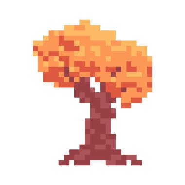 sonbahar ağacı piksel sanatı