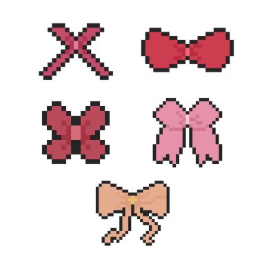 Şirin kurdele coquette ve piksel sanatı