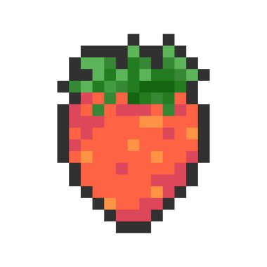 Taze çilek piksel sanatı