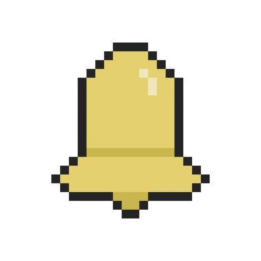 Sarı çan saat piksel sanatı