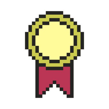 Altın halka rozet piksel sanatı