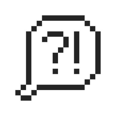 soru sohbet baloncuğu piksel sanatı