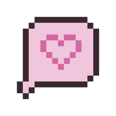 Aşk sohbet balonu pikseli sanatı