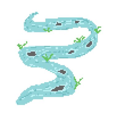 Uzun mavi nehir pikseli