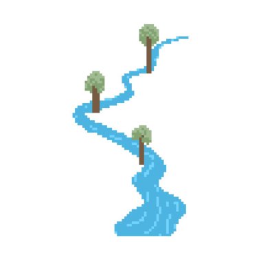 Uzun mavi nehir pikseli