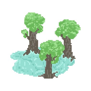 Temiz göl pikseli sanatı