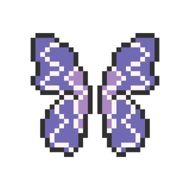 Sevimli renkli kelebek kanatları piksel sanatı