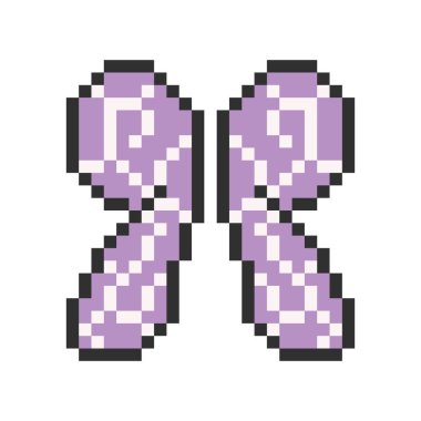 Sevimli renkli kelebek kanatları piksel sanatı