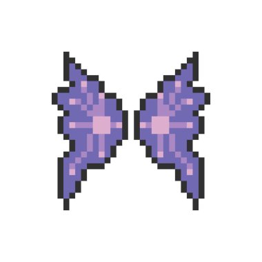 Sevimli renkli kelebek kanatları piksel sanatı