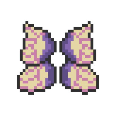 Sevimli renkli kelebek kanatları piksel sanatı