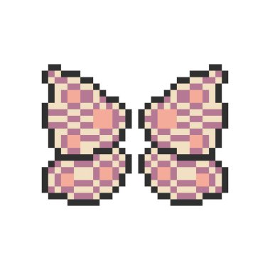 Sevimli renkli kelebek kanatları piksel sanatı