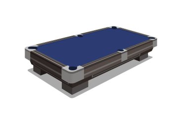 İzole edilmiş bilardo masası. Basit düz resimleme.