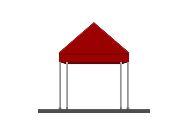 Rotes Budenzelt Einfache Flache Illustration — Stockvektor