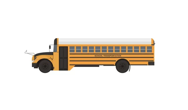Autobús Escolar Ilustración Plana Simple — Vector de stock