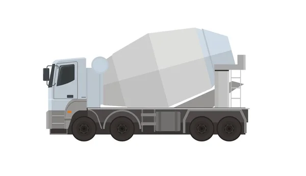 Camión Cemento Ilustración Plana Simple — Vector de stock