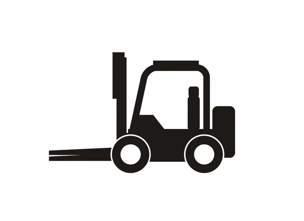 Forklift basit illüstrasyon siyah ve beyaz.
