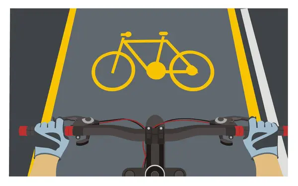 Точка Зору Велосипедистів Проста Плоска Ілюстрація — стоковий вектор