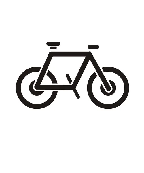 Bicicleta Ilustración Simple Blanco Negro — Vector de stock