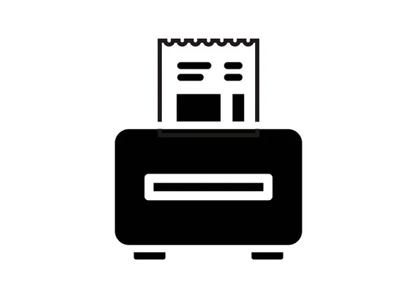 Ticketdruckmaschine Einfache Abbildung Schwarz Weiß — Stockvektor