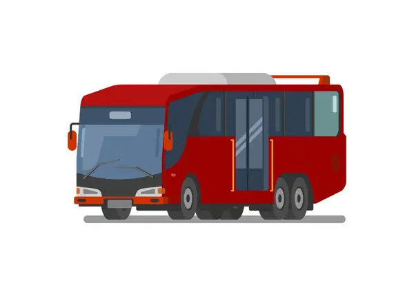 Autobus Podmiejski Prosta Płaska Ilustracja — Wektor stockowy