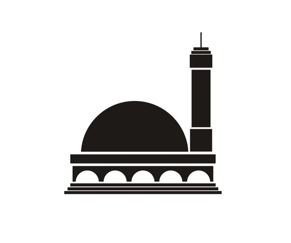 Moscheebau Einfache Abbildung Schwarz Weiß — Stockvektor